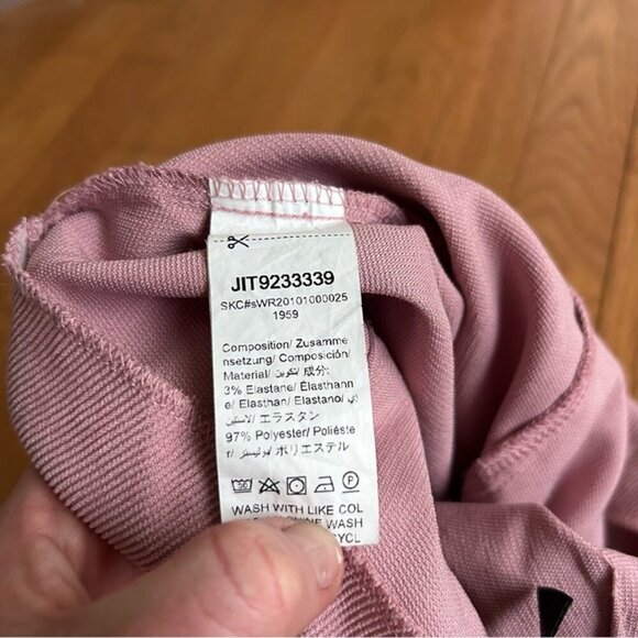 SHEIN Dusty Pink Corduroy Split Hem Zip Up Mini Skirt Women’s Size Small - Picture 6 of 7